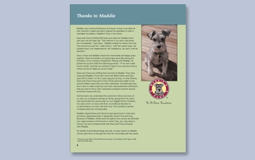 Annual Report Thanks to Maddie page